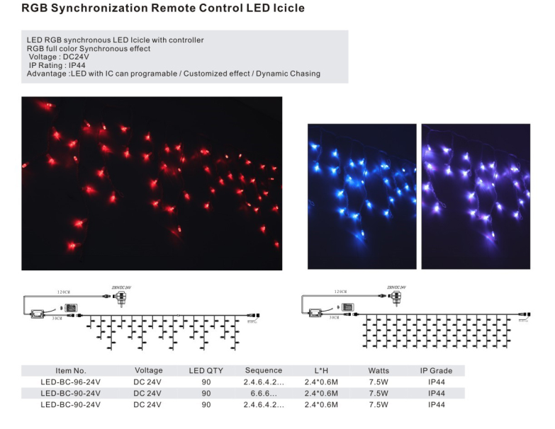 RGB Synchronization Remote Control LED Icicle